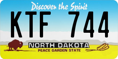 ND license plate KTF744