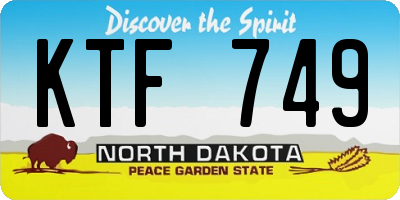 ND license plate KTF749
