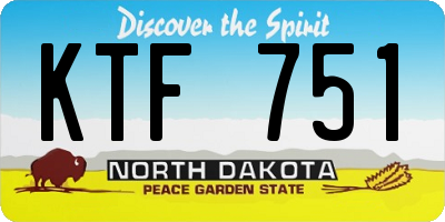ND license plate KTF751