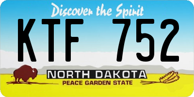 ND license plate KTF752
