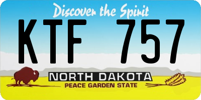 ND license plate KTF757