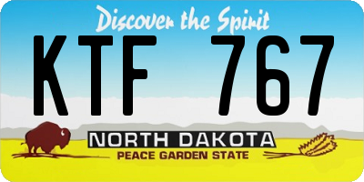 ND license plate KTF767