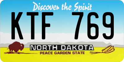 ND license plate KTF769