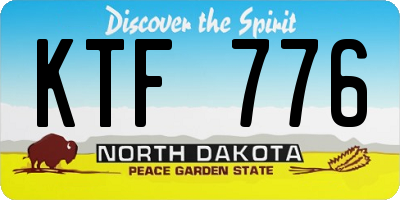ND license plate KTF776