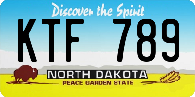 ND license plate KTF789