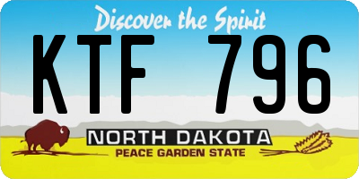 ND license plate KTF796