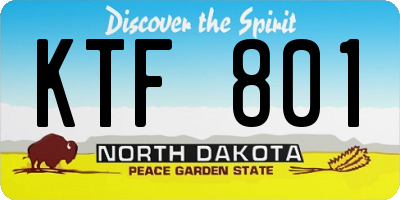 ND license plate KTF801