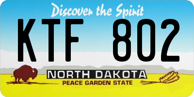 ND license plate KTF802