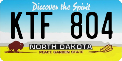 ND license plate KTF804