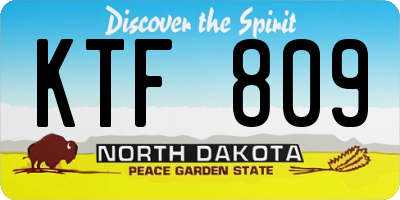 ND license plate KTF809