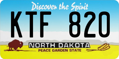 ND license plate KTF820