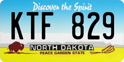 ND license plate KTF829