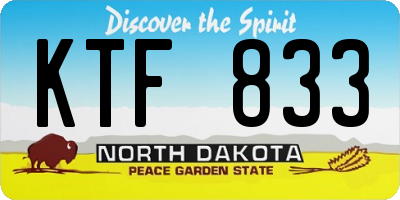ND license plate KTF833
