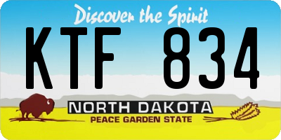 ND license plate KTF834