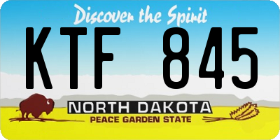 ND license plate KTF845