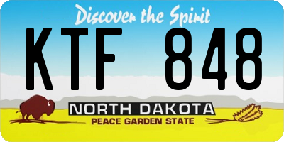 ND license plate KTF848