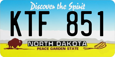 ND license plate KTF851