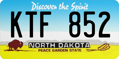 ND license plate KTF852
