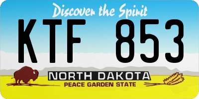 ND license plate KTF853