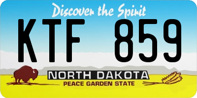 ND license plate KTF859