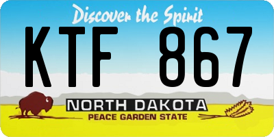 ND license plate KTF867