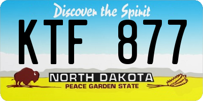ND license plate KTF877