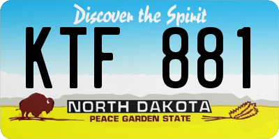ND license plate KTF881