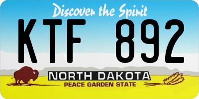 ND license plate KTF892