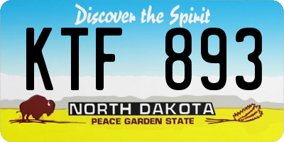 ND license plate KTF893