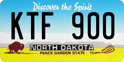 ND license plate KTF900