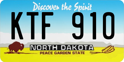 ND license plate KTF910