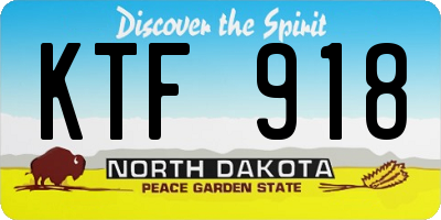 ND license plate KTF918