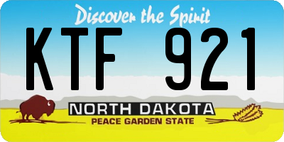 ND license plate KTF921