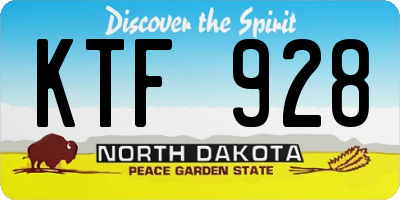 ND license plate KTF928