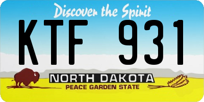 ND license plate KTF931