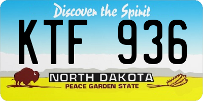 ND license plate KTF936