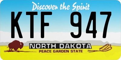 ND license plate KTF947