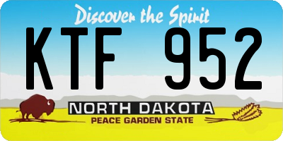 ND license plate KTF952