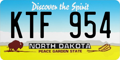 ND license plate KTF954