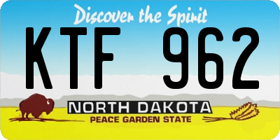 ND license plate KTF962