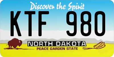 ND license plate KTF980