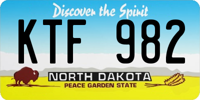 ND license plate KTF982