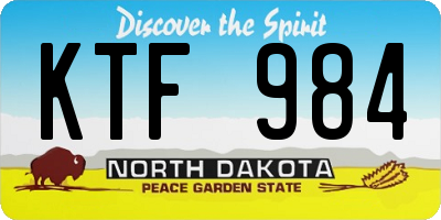 ND license plate KTF984