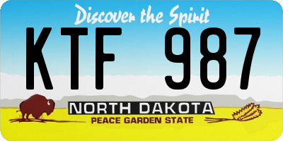ND license plate KTF987