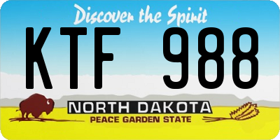 ND license plate KTF988