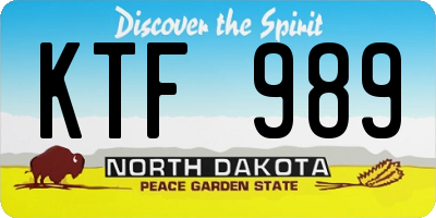 ND license plate KTF989