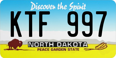 ND license plate KTF997