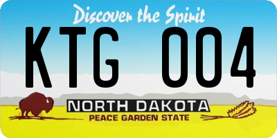 ND license plate KTG004