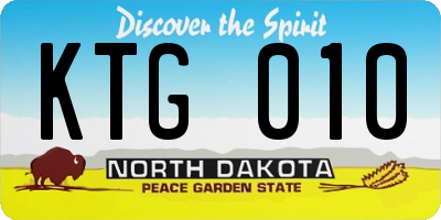 ND license plate KTG010