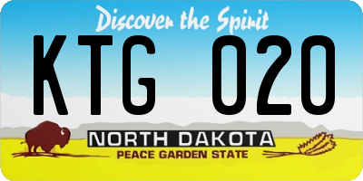 ND license plate KTG020